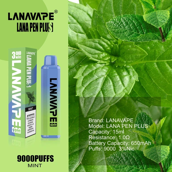 LANA PEN PLUS 9000 PUFFS VAPE - MINT 3