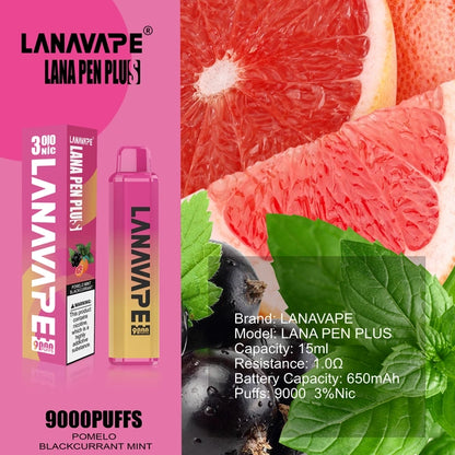 LANA PEN PLUS 9000 PUFFS VAPE - POMELO BLACKCURRANT MINT 3