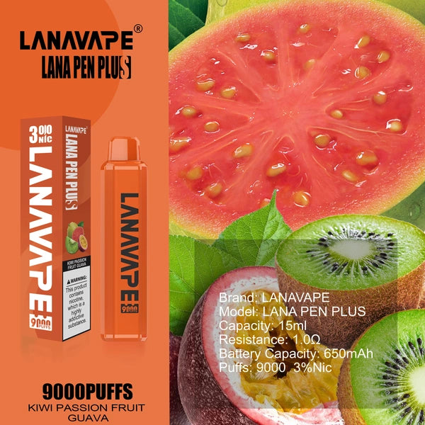 LANA PEN PLUS 9000 PUFFS - KIWI PASSION FRUIT GUAVA