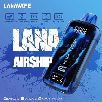 LANA AIRSHIP 10000 PUFFS VAPE - BLUEBERRY RASPBERRY 3