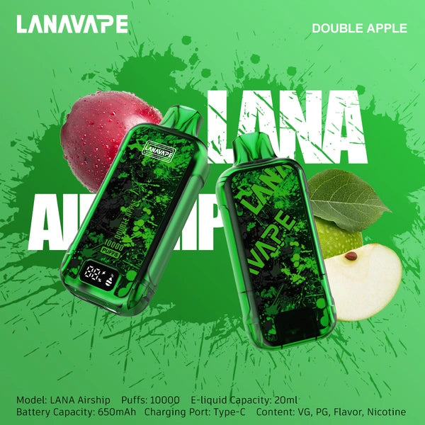 LANA AIRSHIP 10000 PUFFS VAPE - DOUBLE APPLE 2