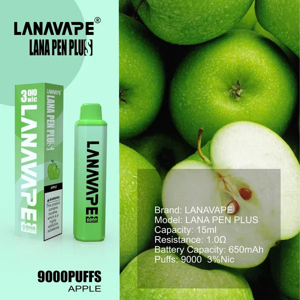 LANA PEN PLUS 9000 PUFFS VAPE - APPLE 2