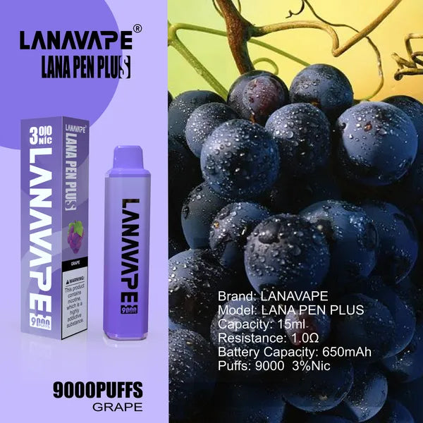 LANA PEN PLUS 9000 PUFFS VAPE - GRAPE 2