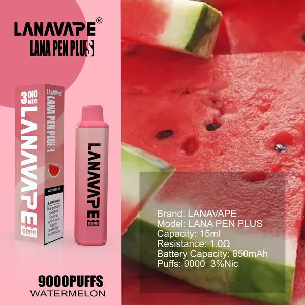 LANA PEN PLUS 9000 PUFFS VAPE - WATERMELON 2