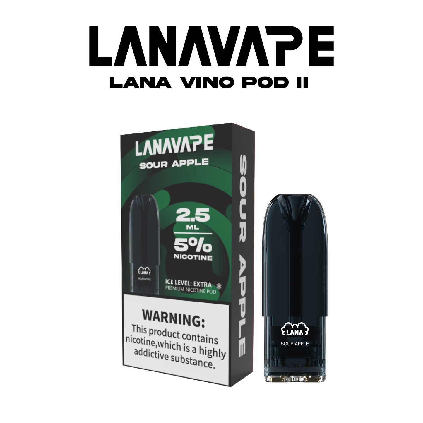 LANA VINO POD (SINGLE PACK) - SOUR APPLE