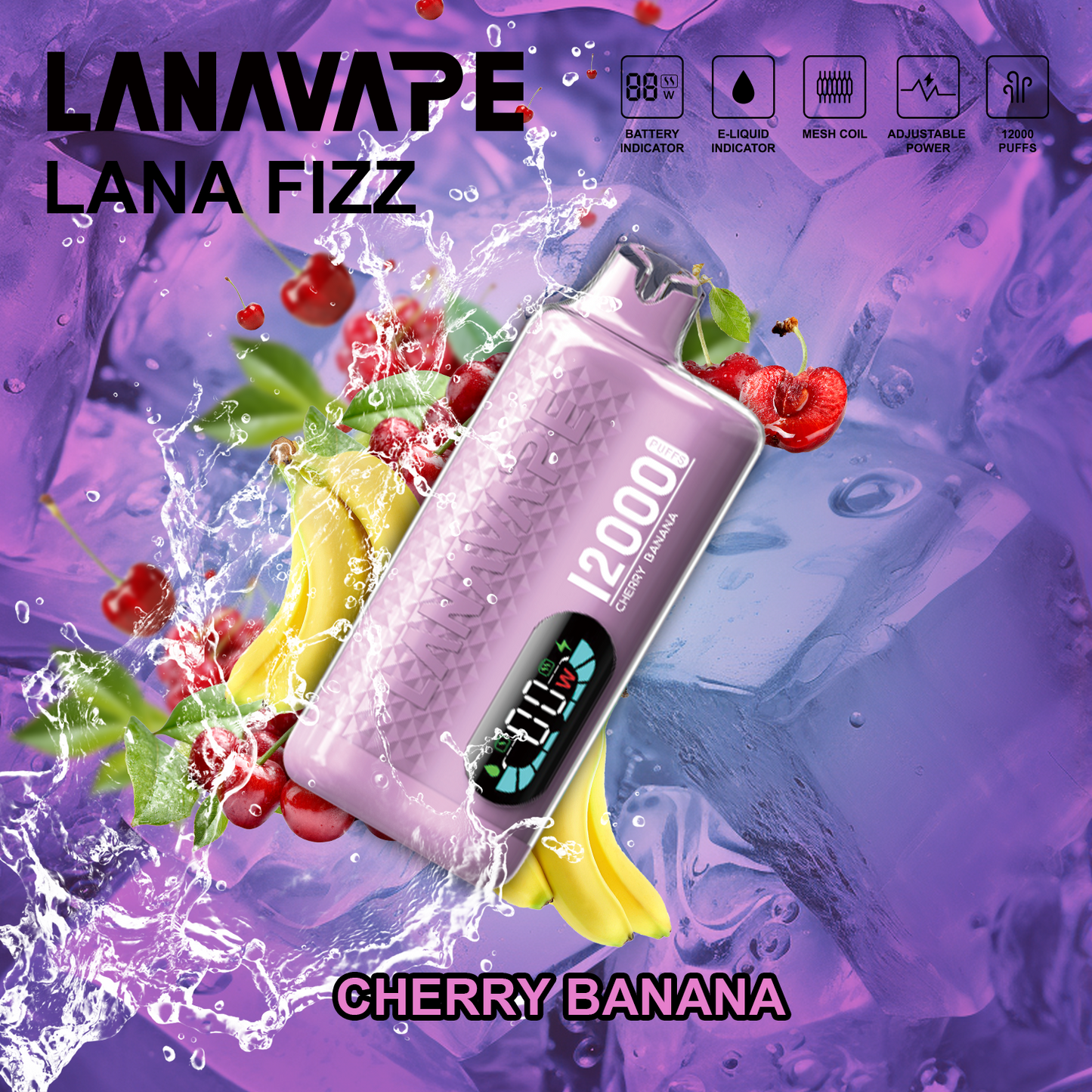 LANA FIZZ 12000 PUFFS - CHERRY BANANA