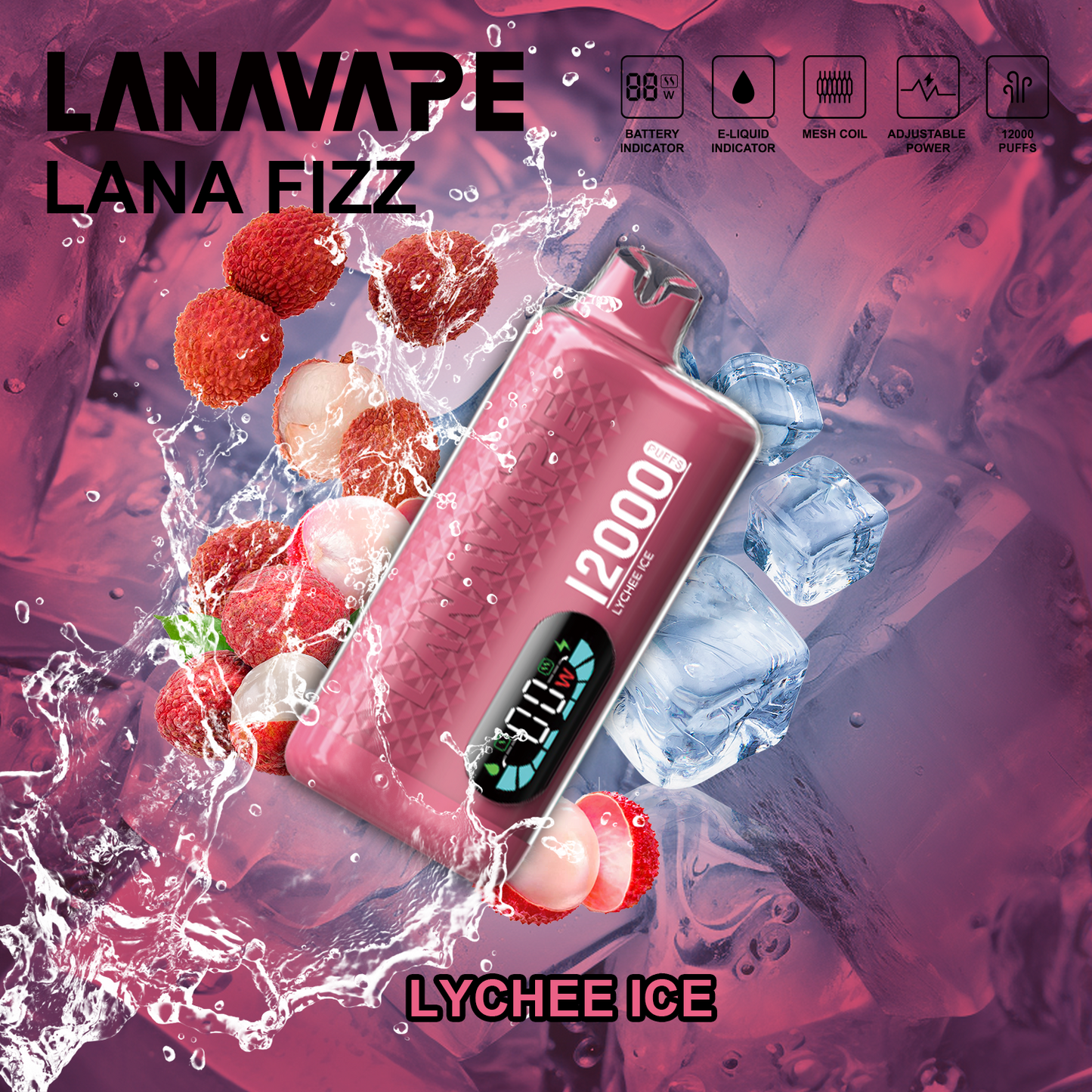 LANA FIZZ 12000 PUFFS - LYCHEE ICE