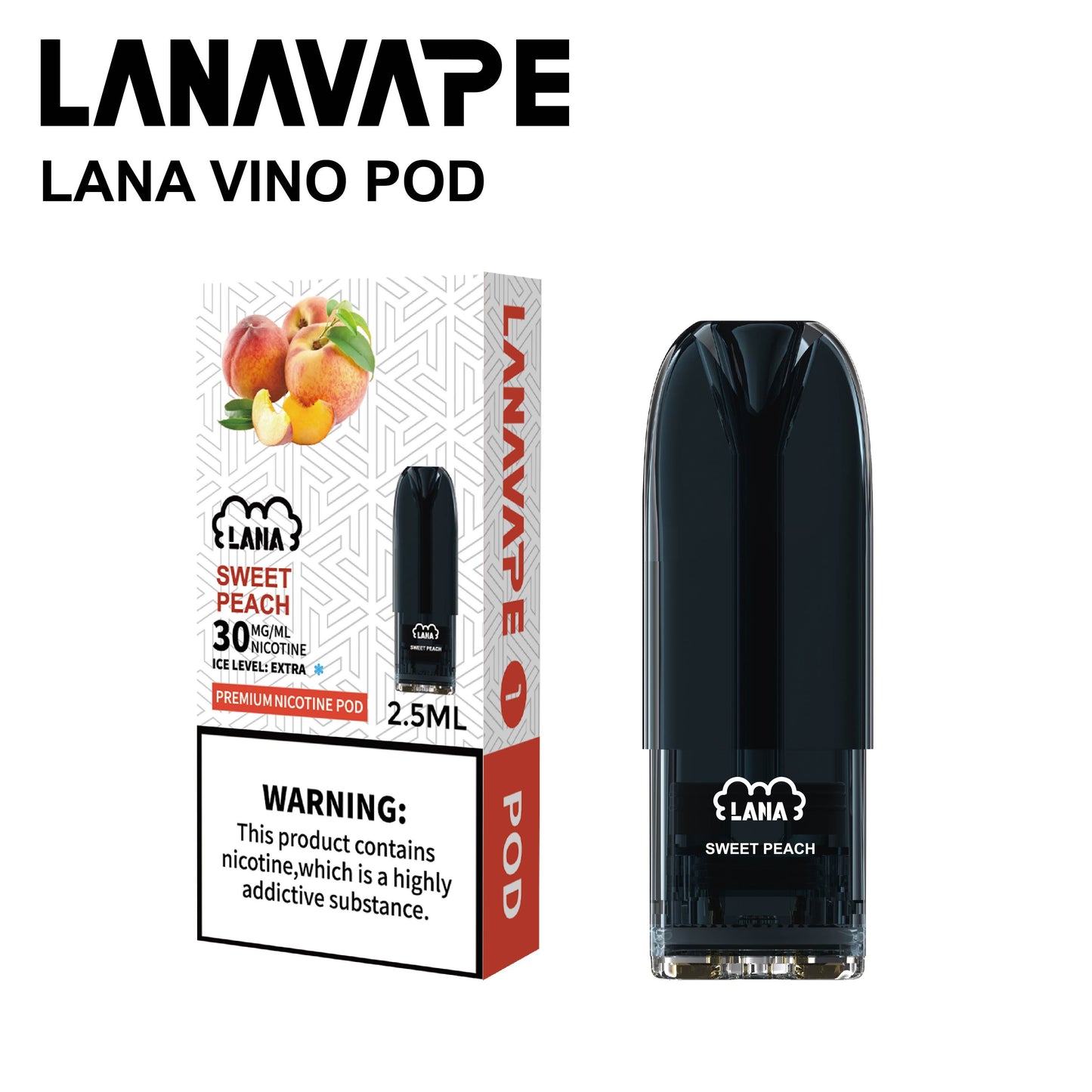 LANA VINO POD (SINGLE PACK) - SWEET PEACH 2