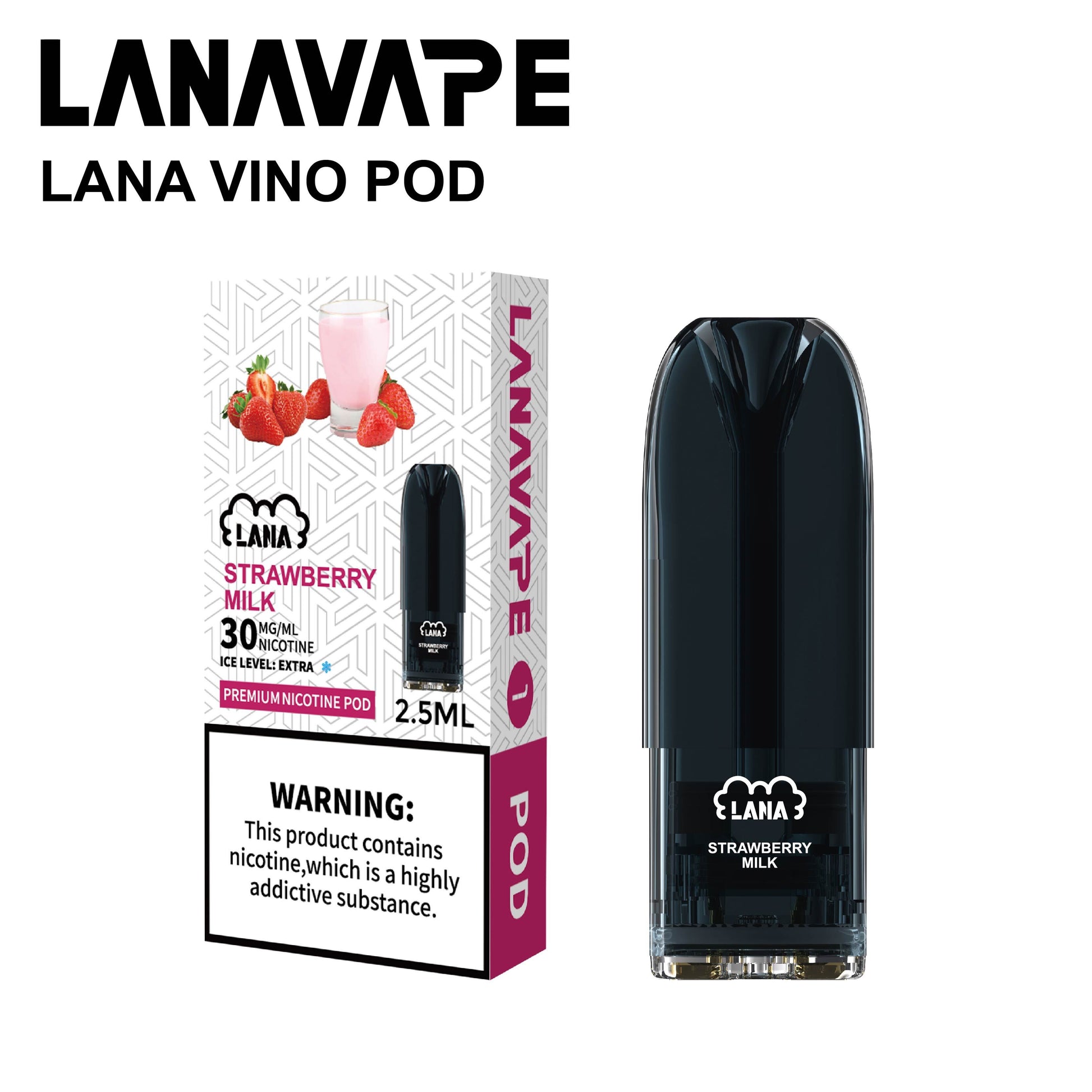 LANA VINO POD (SINGLE PACK) - STRAWBERRY MILK 2