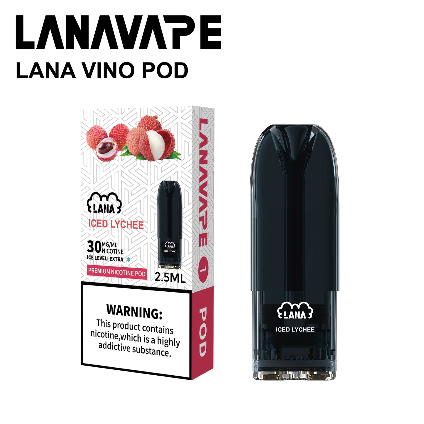 LANA VINO POD (SINGLE PACK) - ICED LYCHEE 2